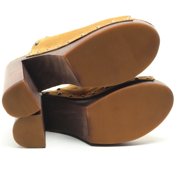 sbicca Crowley Leather/Wood Mules & Clogs Women 10 Brown/Tan - Picture 12 of 17